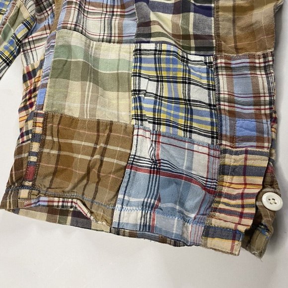 Khaki Men’s Madras Plaid Patchwork Chino Shorts Multicolor Size W 32 - Picture 6 of 7